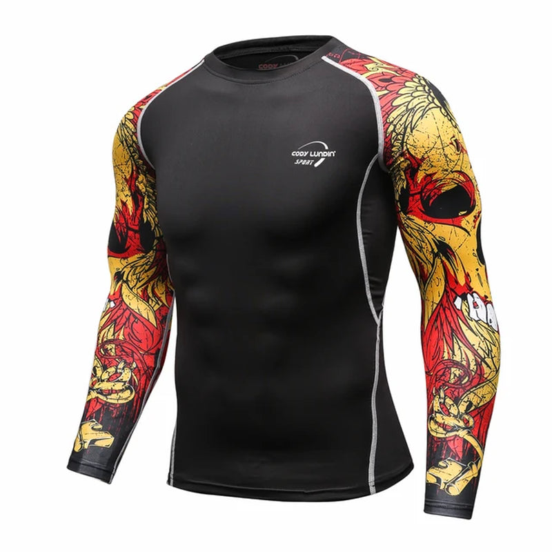 Cody Lundin Men Long Sleeve Compression Athletic Workout Shirt Water Sports UPF 50+ Rash Guard High Quality Jiu Jitsu Gi BJJ Top