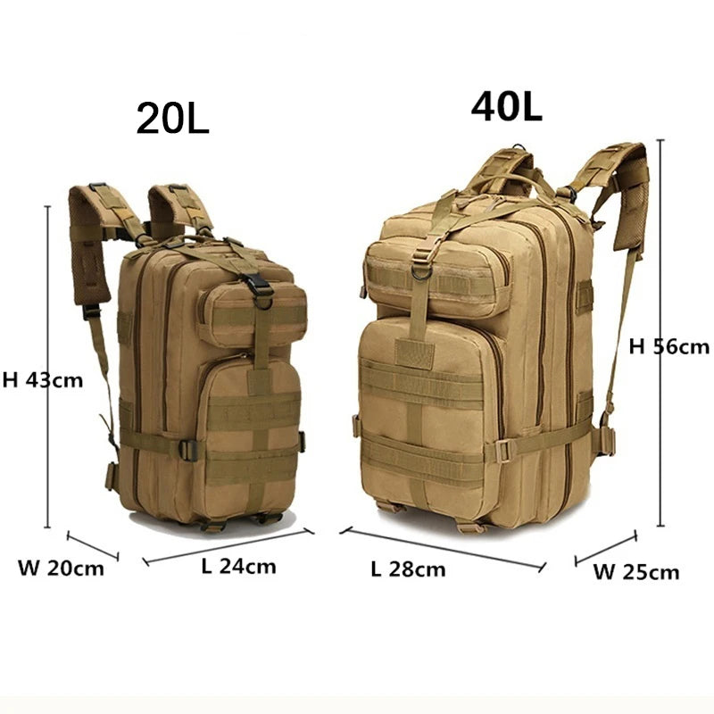 20L/40L Outdoor Rucksacks Tactical Backpack Sports Camping Hiking Trekking Fishing Hunting Bag