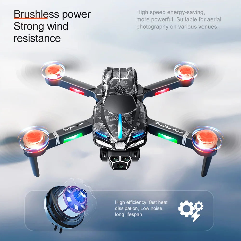 New 2024 V186 Brushless Drone Professional Three Camera HD Aerial 2.4G Photography Professional Obstacle Four-Axis Toy Gift