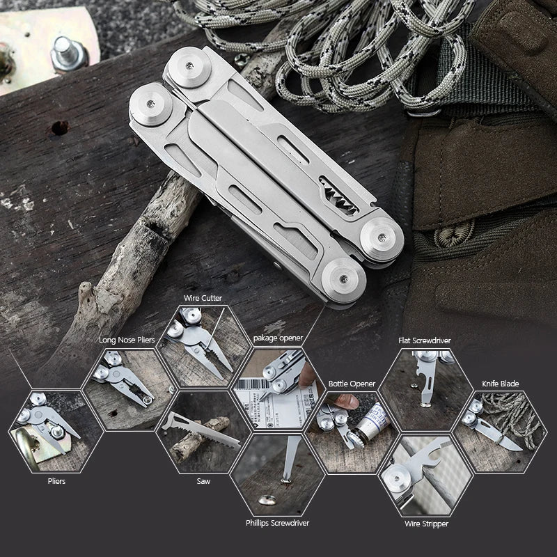 Multitool, 12-In-1 Multitools Pliers with ​Professional Multi-Tool for Survival, Camping and Hunting, Gifts for Men Dad Hus Band